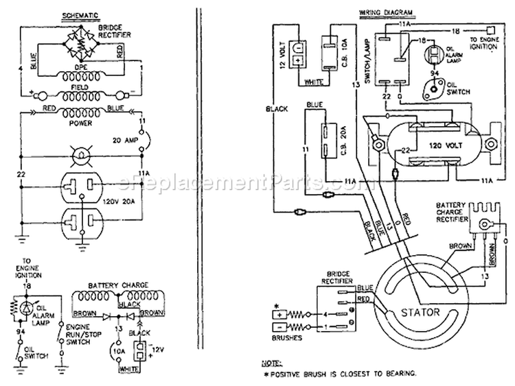 Page C Diagram and Parts List for 8968-2 A2400 Briggs and Stratton Generator